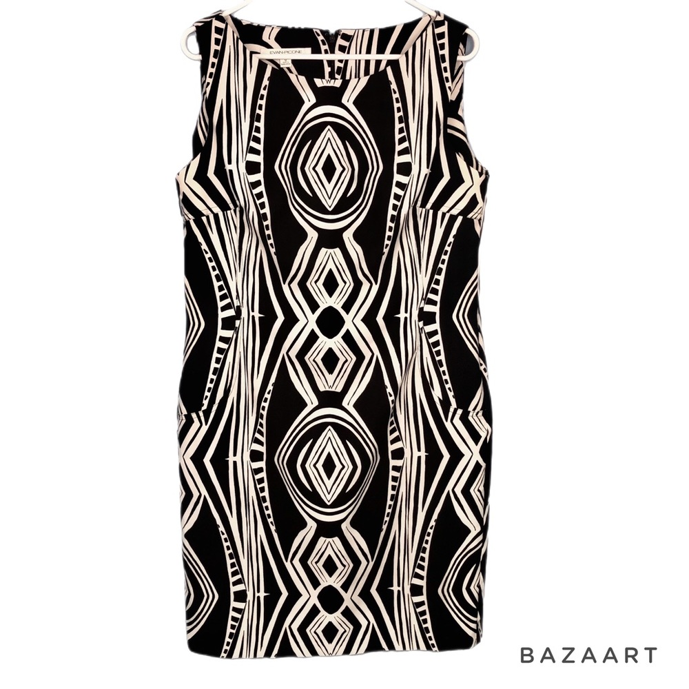 Evan-Picone Sleeveless Black and white dress size 12
